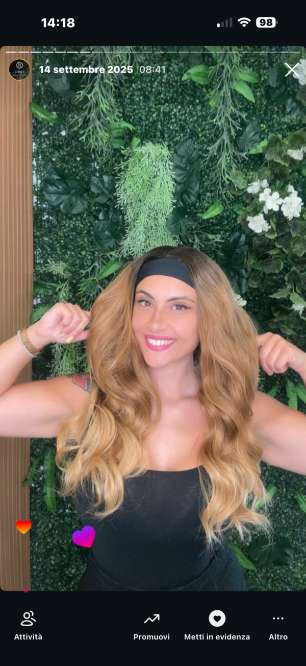 PARRUCCA FASCIA MOSSA MIELE